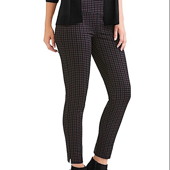 Lifestyle Attitude Large black, grey, & red checkered stretchy skinny pants - Picture 1 of 13